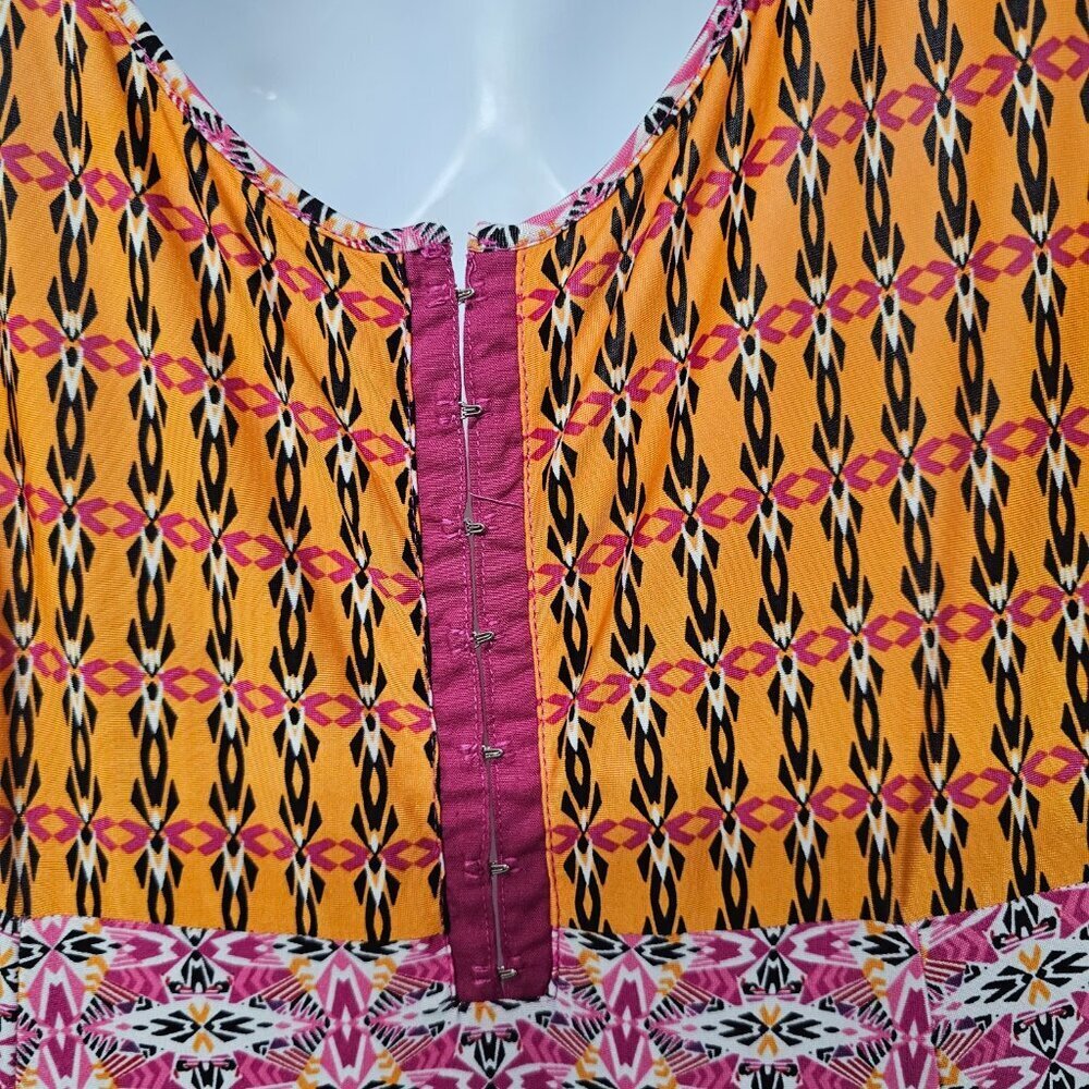 Grisbi Dress Maxi Pink Orange Boho Festival Hippie L - Picture 8 of 13
